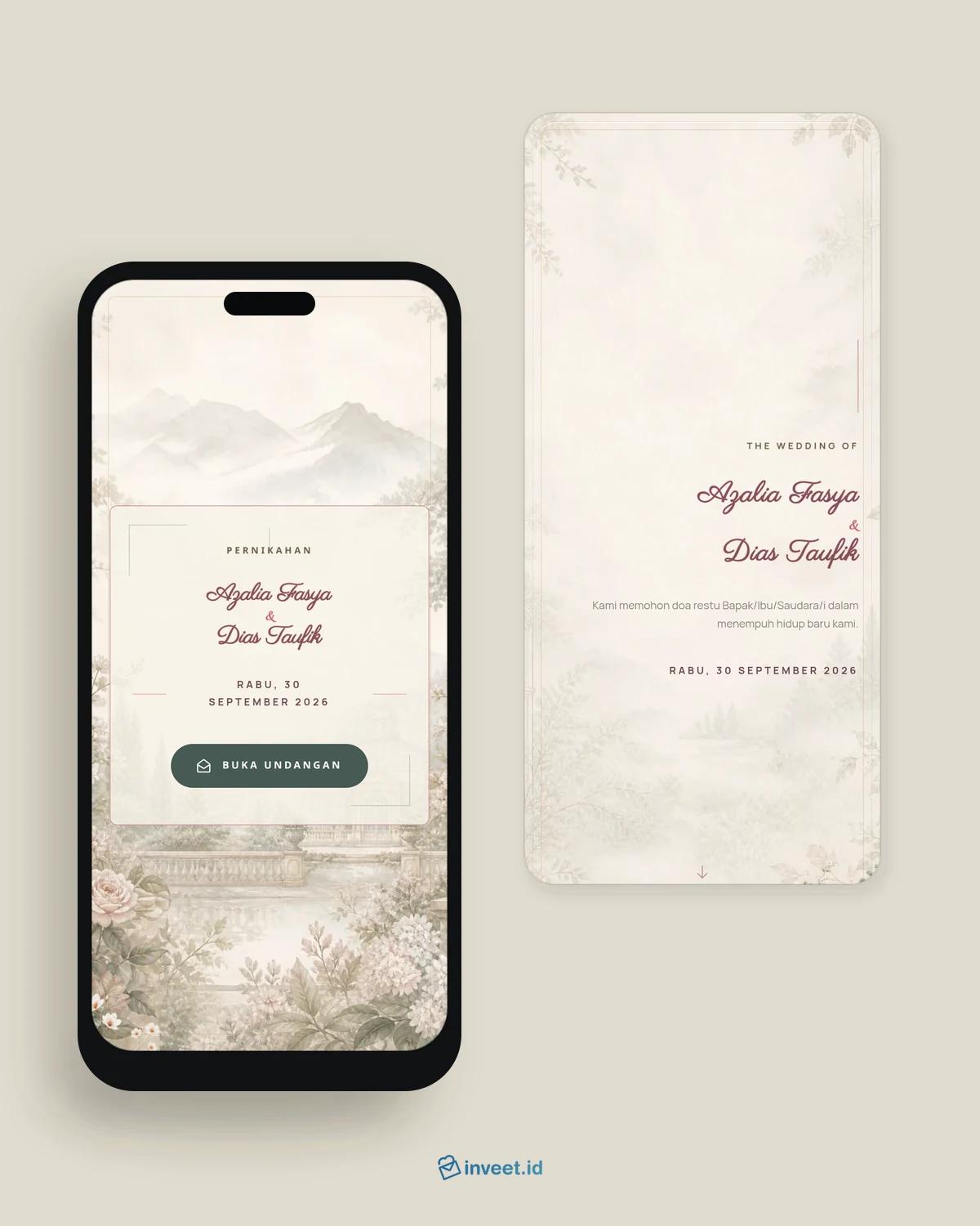 Preview tema undangan Aureline Conservatory