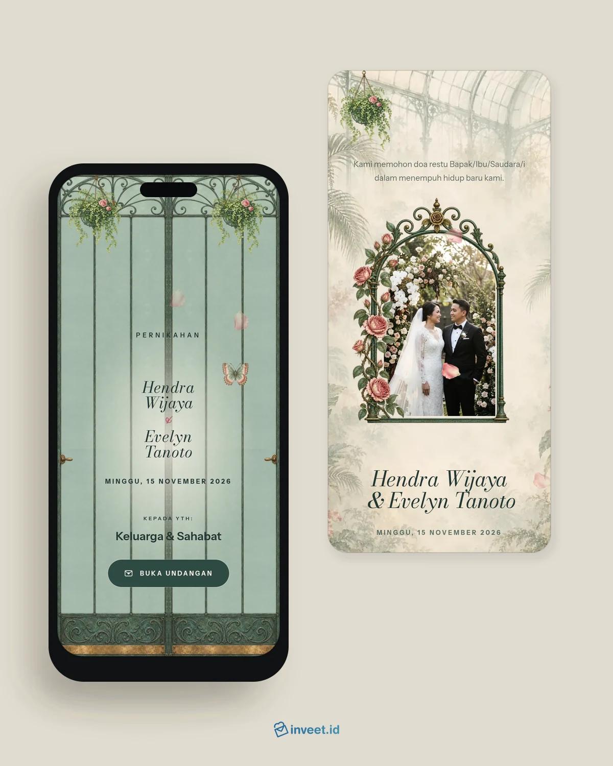 Preview tema undangan Aureline Glasshouse