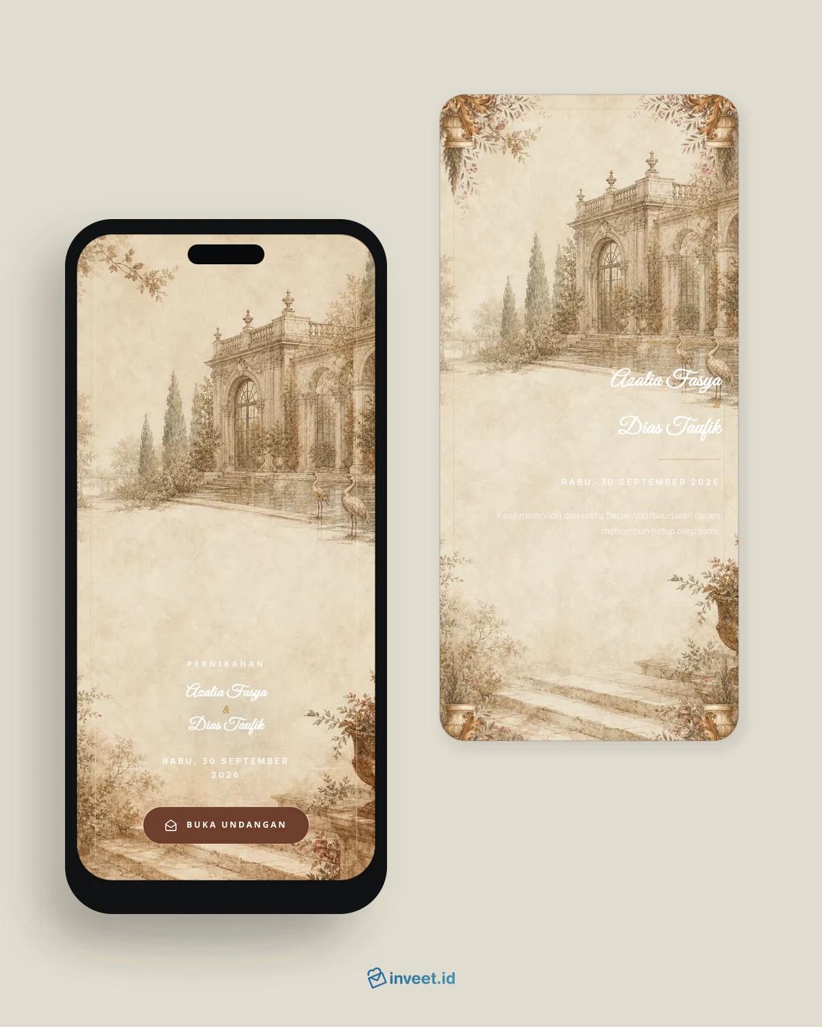 Preview tema undangan Bronze Alabaster