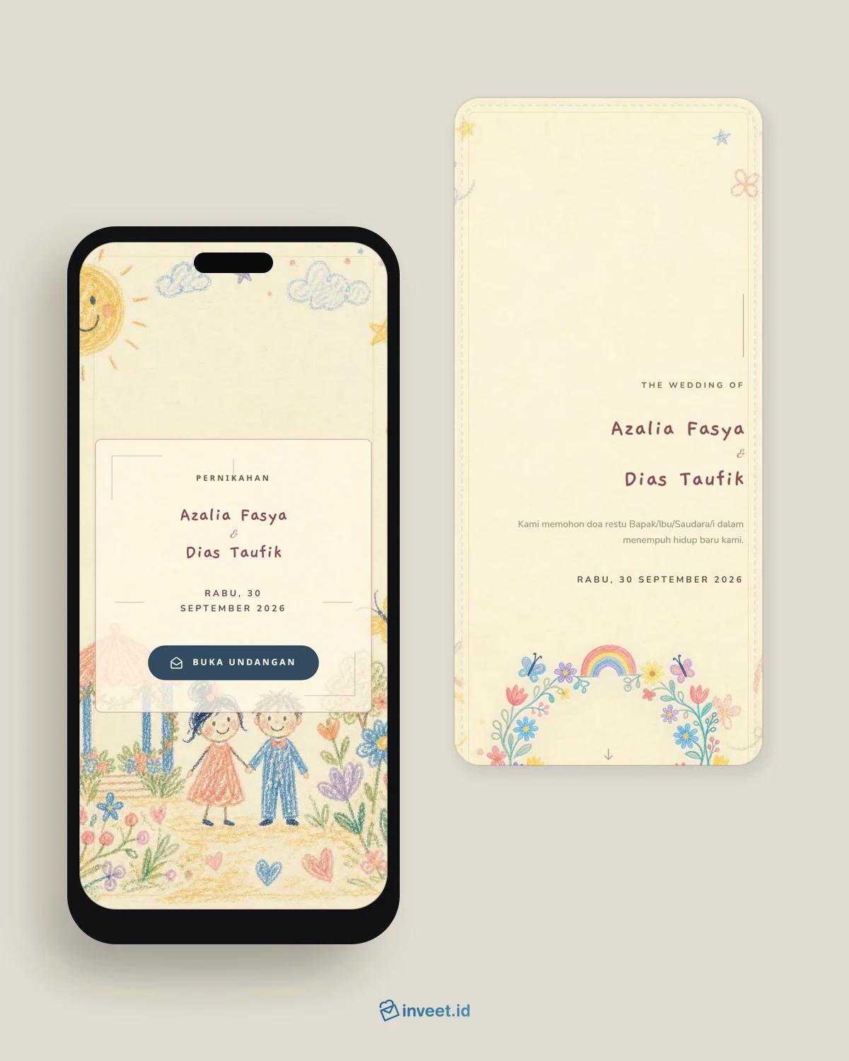 Preview tema undangan Crayon Ever After