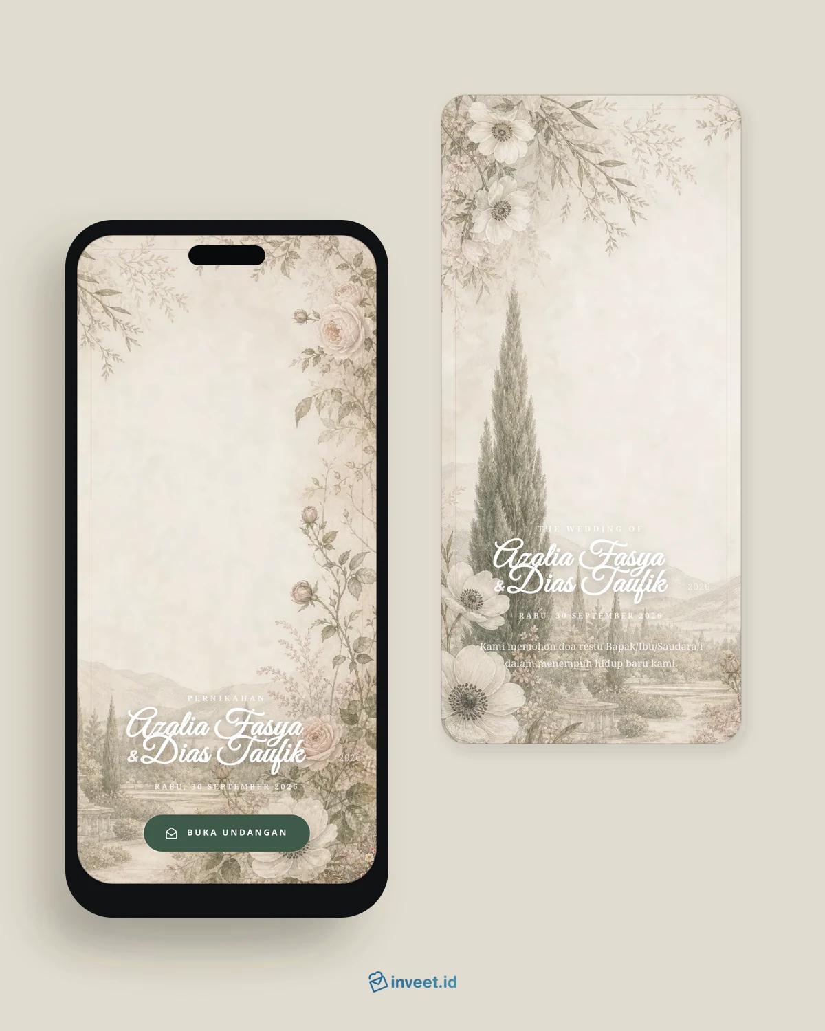 Preview tema undangan Cypress Blush