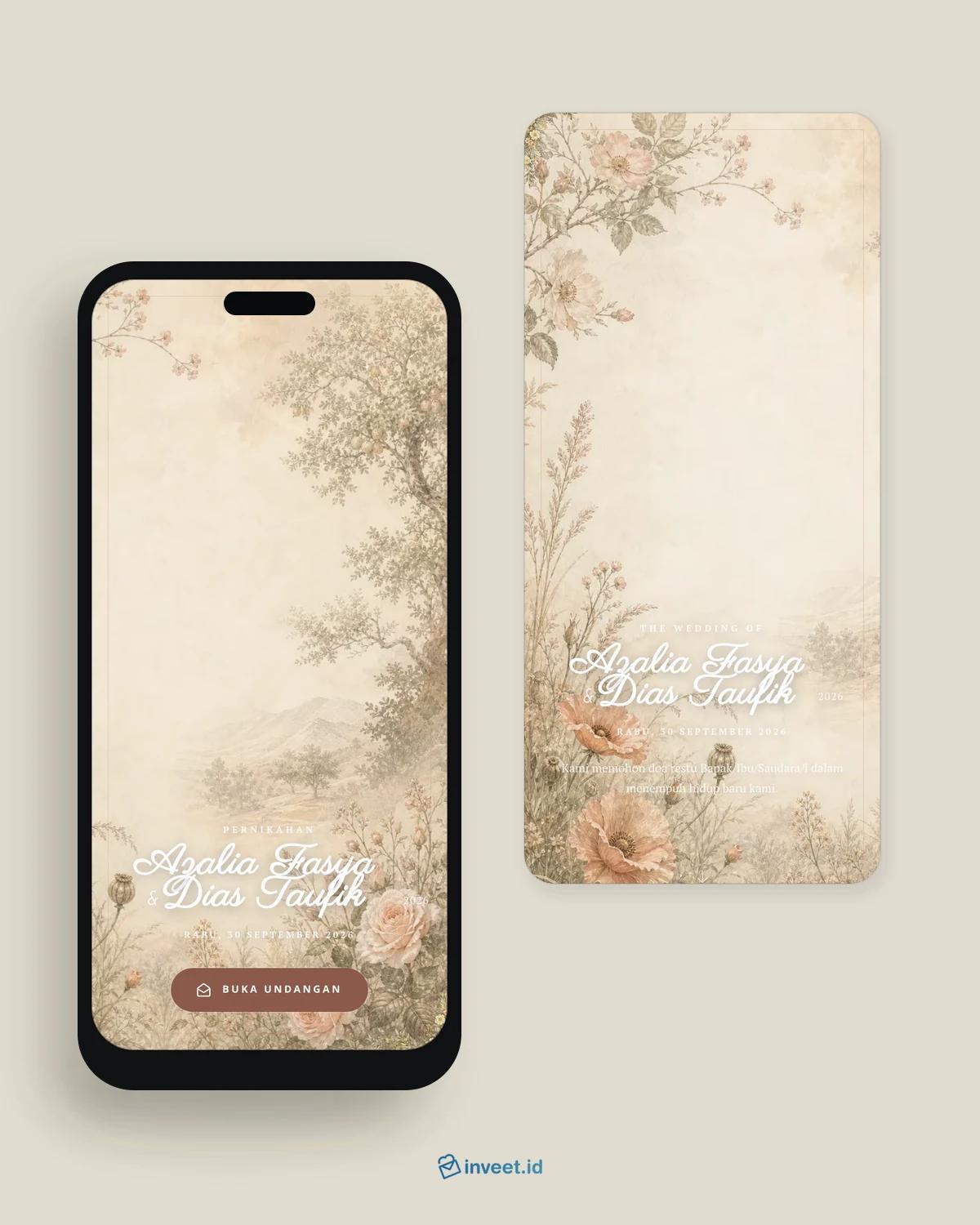 Preview tema undangan Eglantine Paper