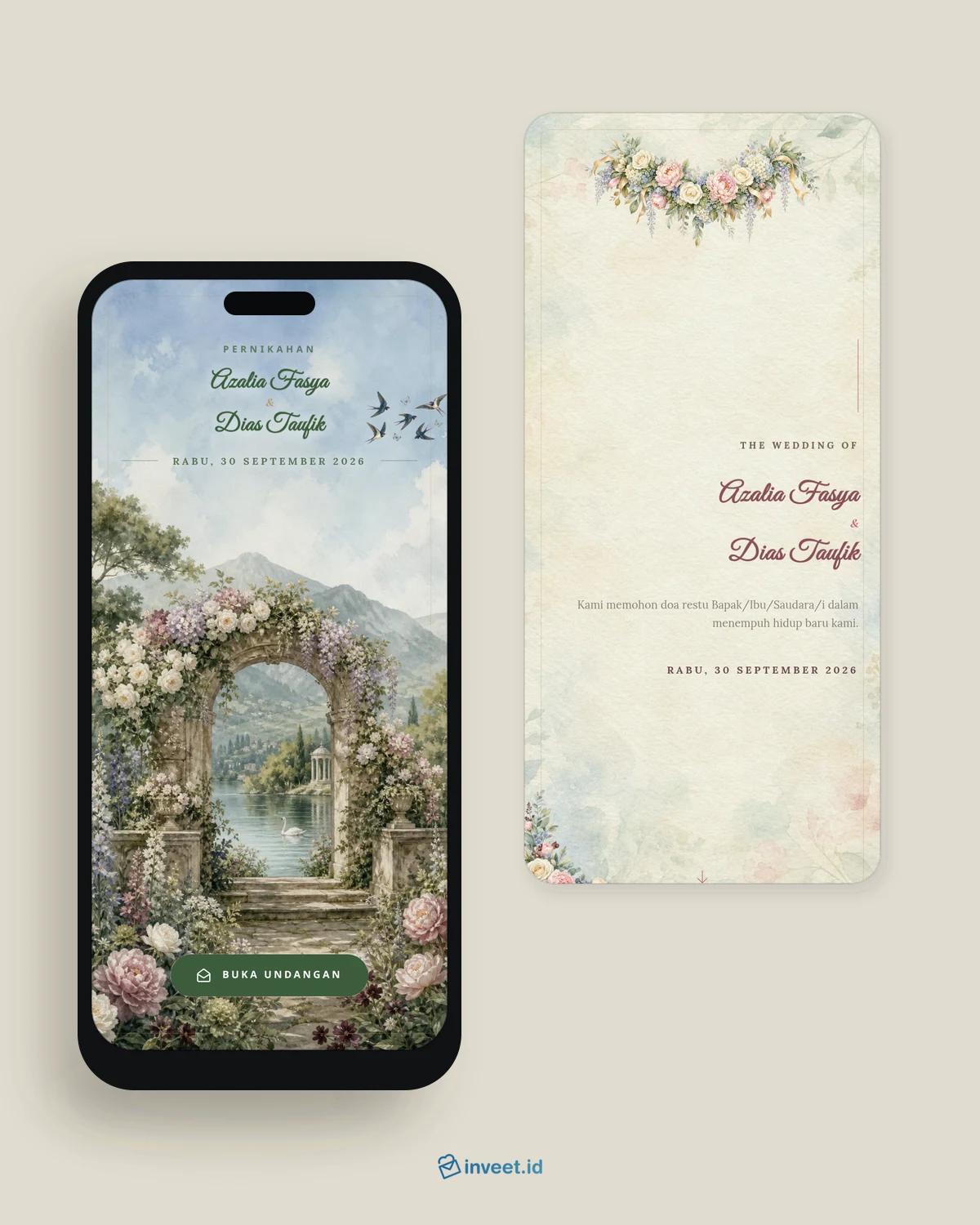 Preview tema undangan Enchanted Garden