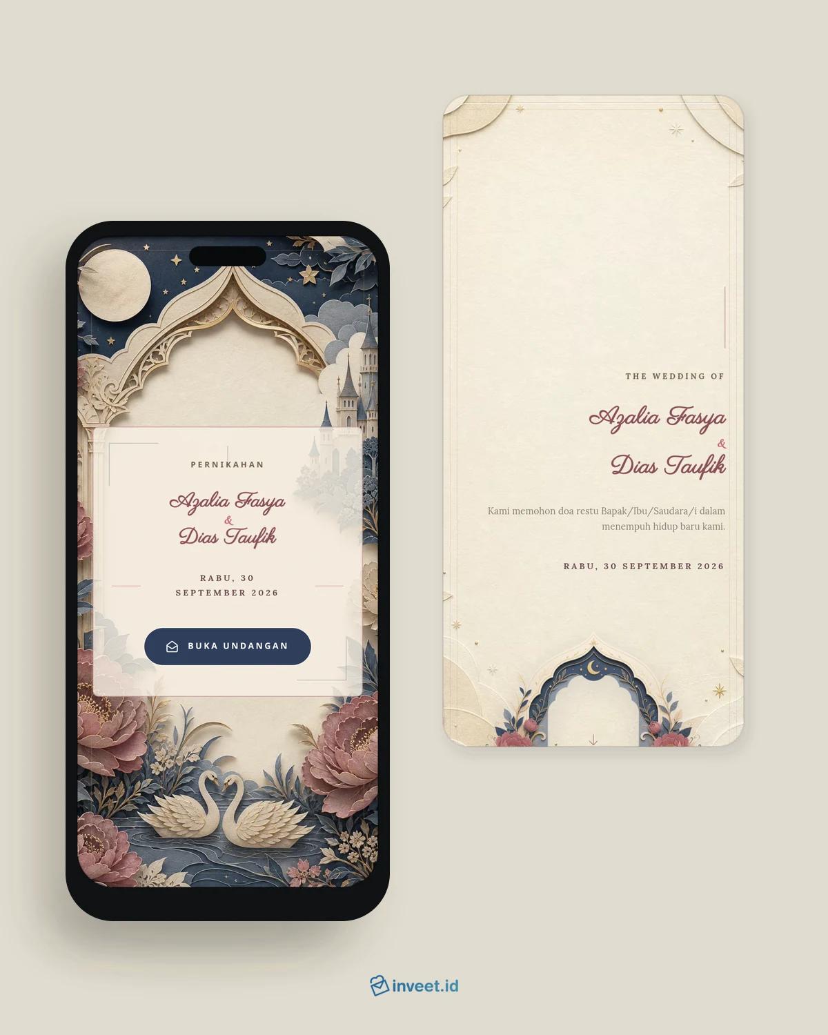 Preview tema undangan Fable de Papier