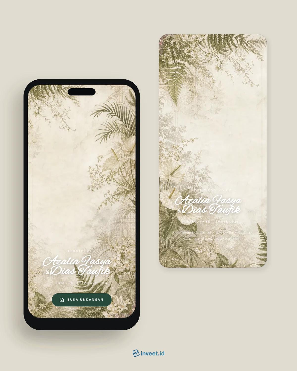 Preview tema undangan Fern Atelier