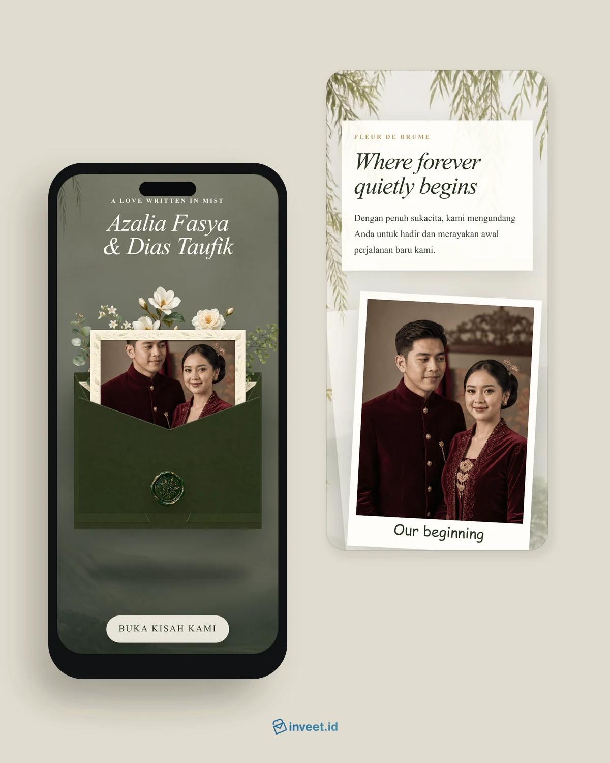 Preview tema undangan Fleur de Brume