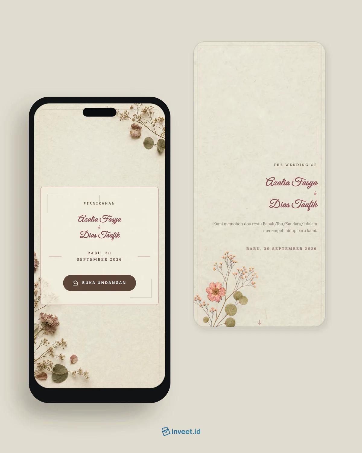 Preview tema undangan Herbarium Reverie