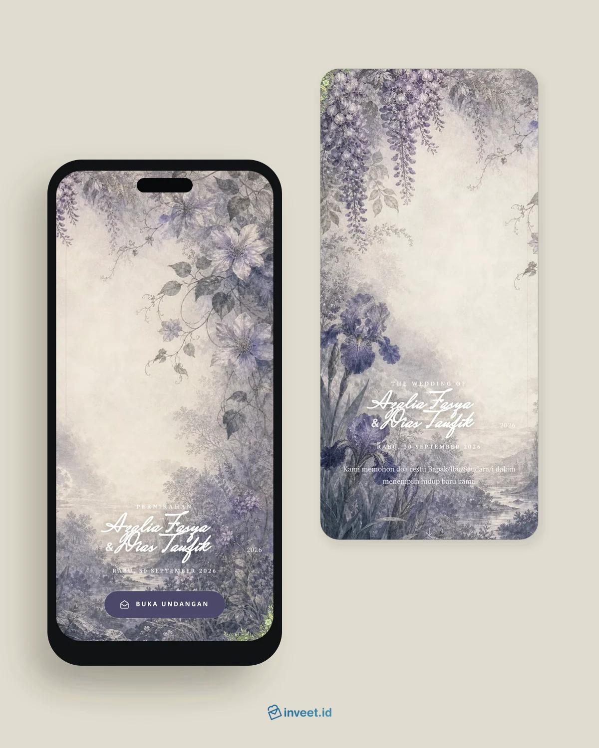 Preview tema undangan Iris Nocturne