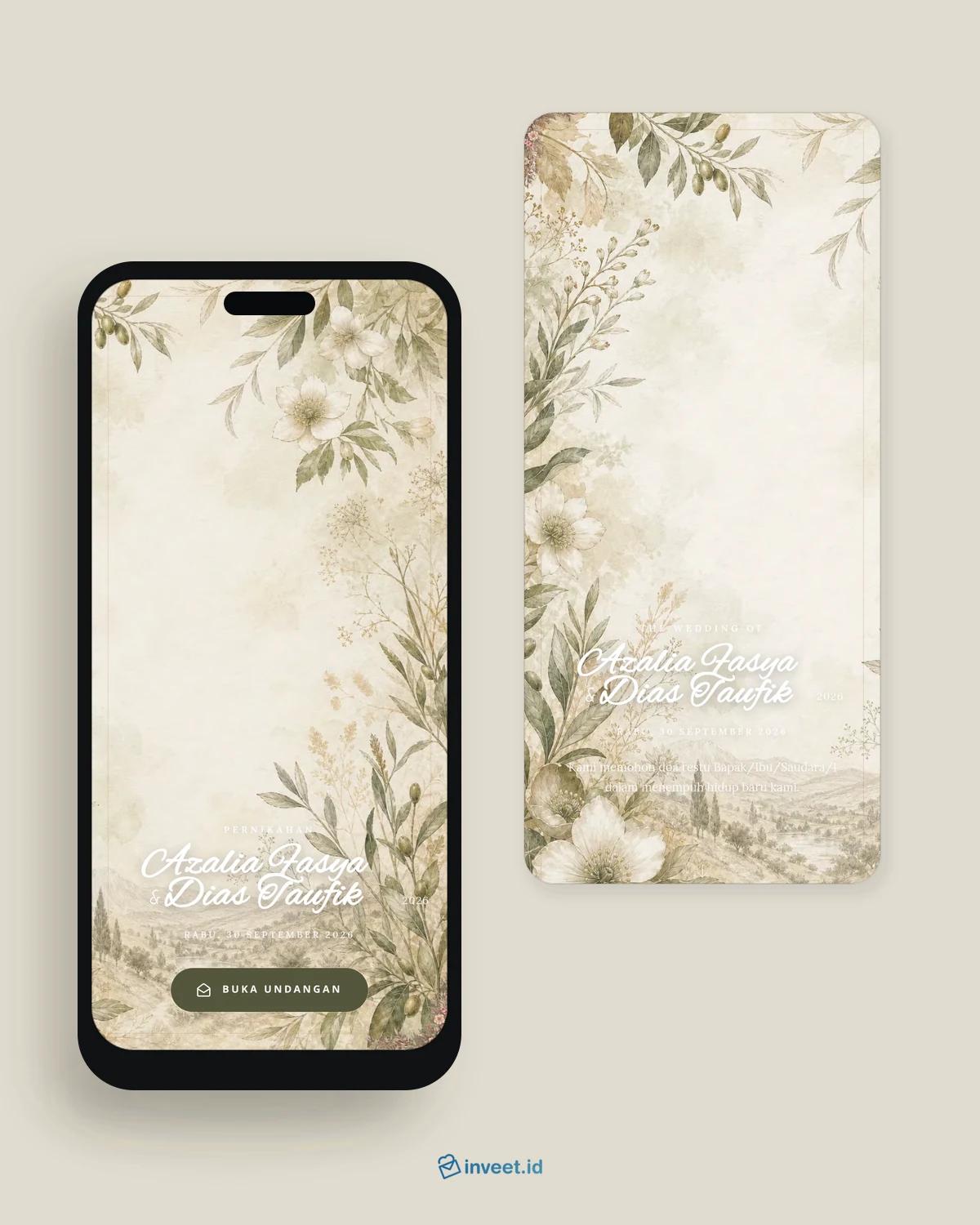 Preview tema undangan Laurel Vellum