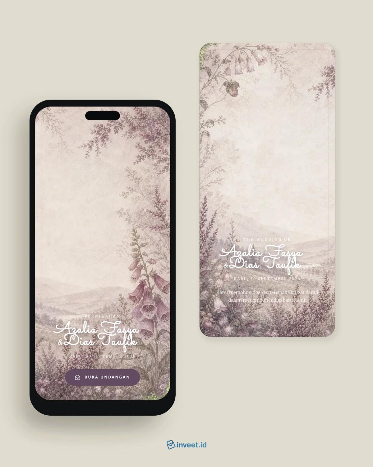 Preview tema undangan Linnea Dusk