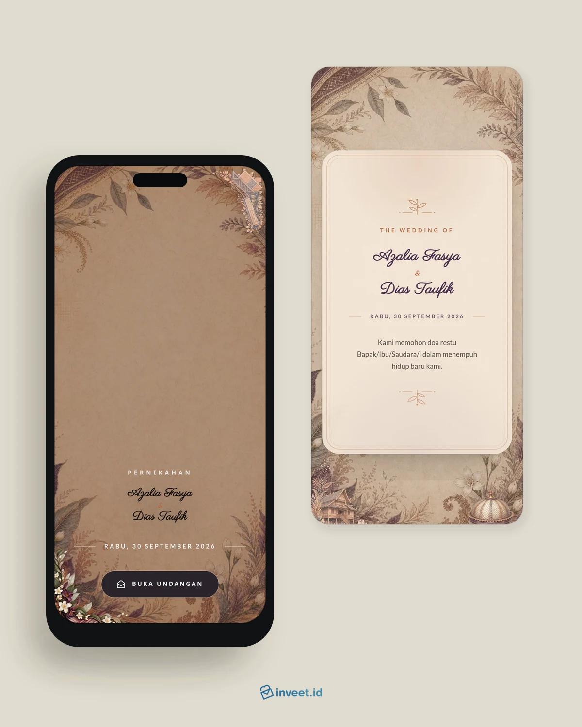 Preview tema undangan Lontara Senja