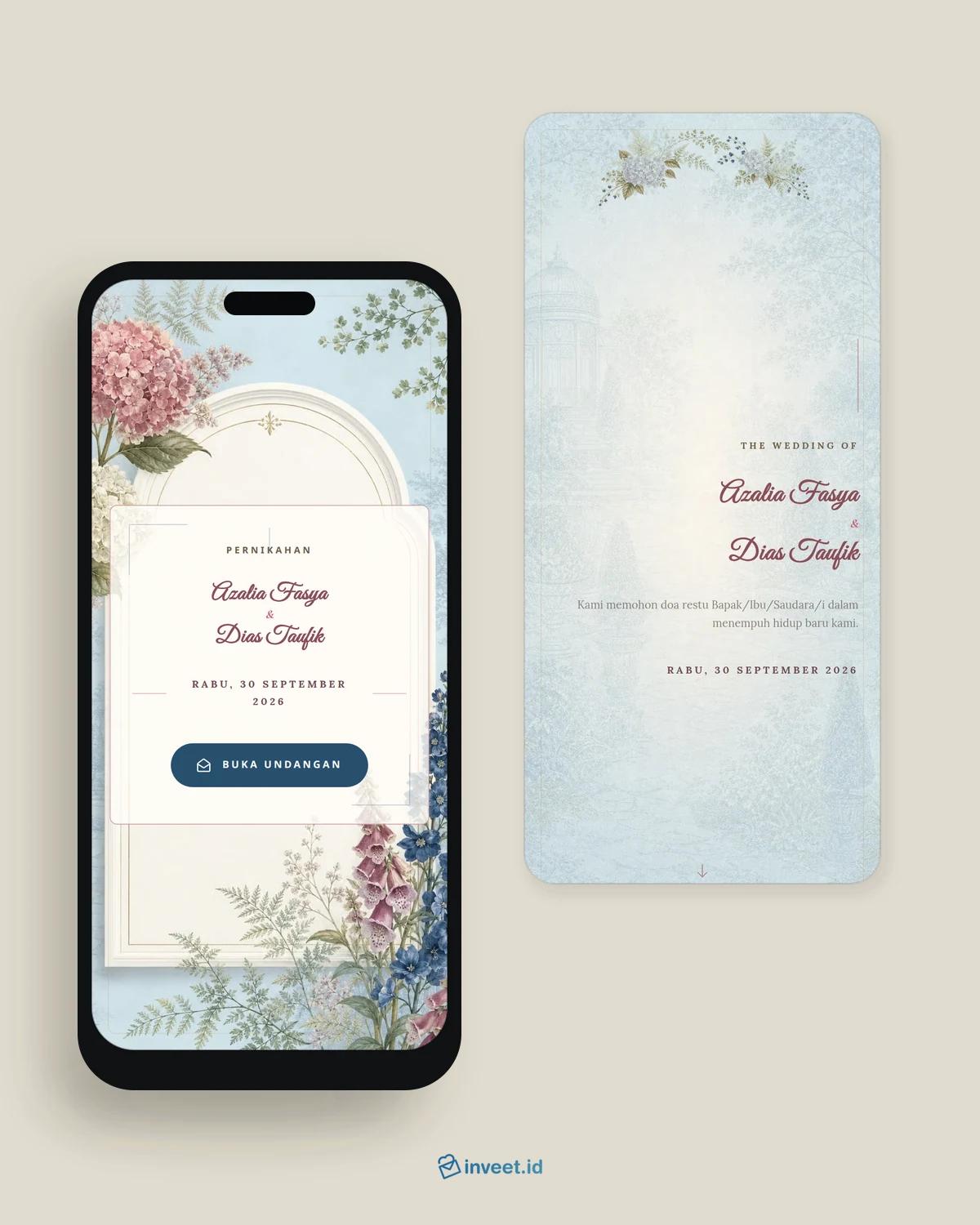Preview tema undangan Maison Floravelle