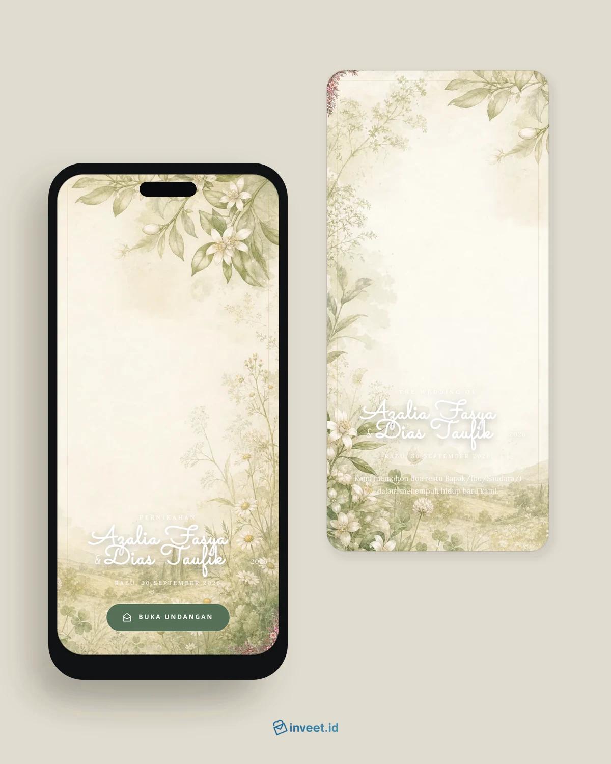 Preview tema undangan Neroli Meadow