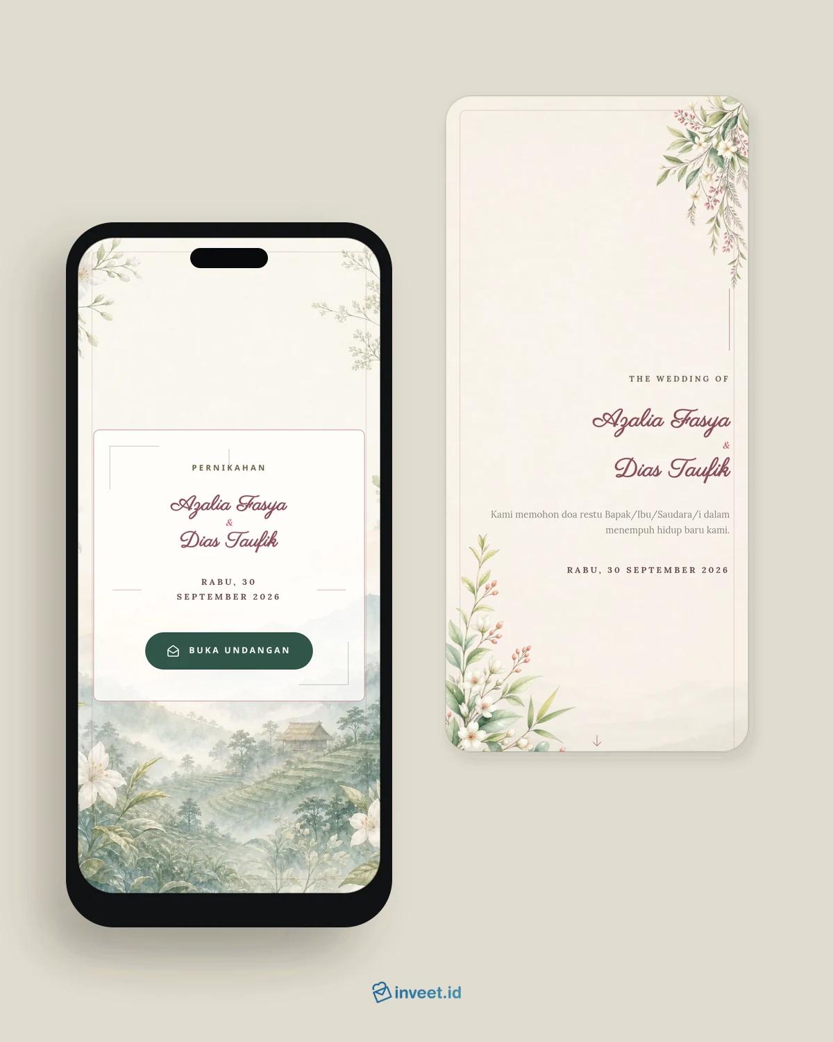 Preview tema undangan Parahyangan Romance