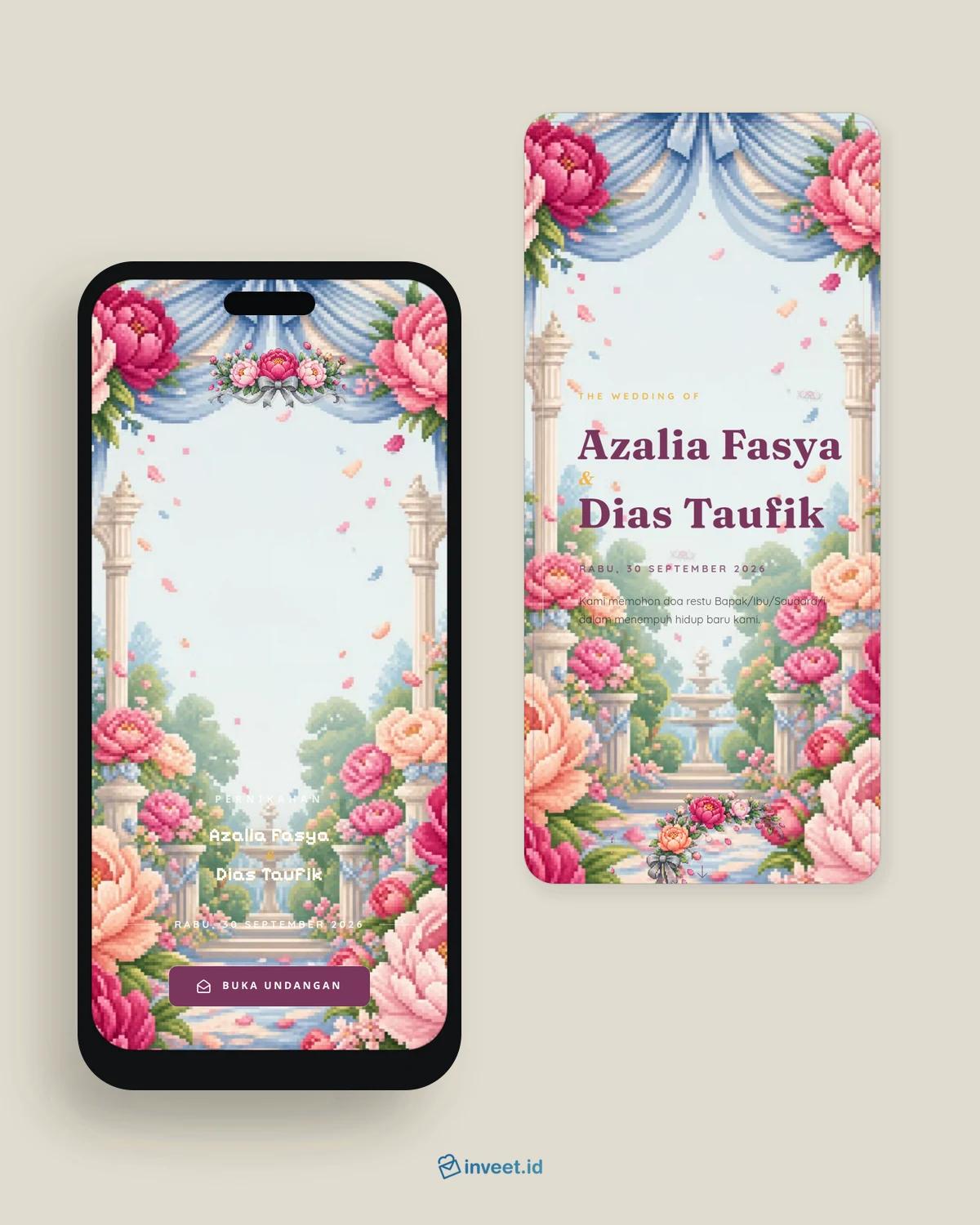 Preview tema undangan Peony Parade
