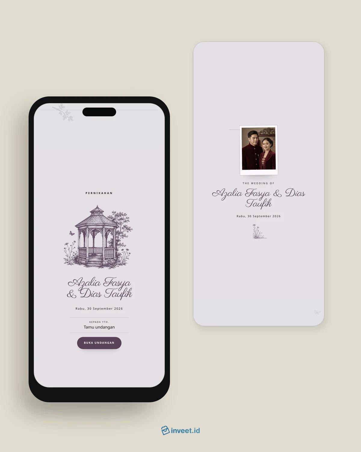 Preview tema undangan Plum Chronicle