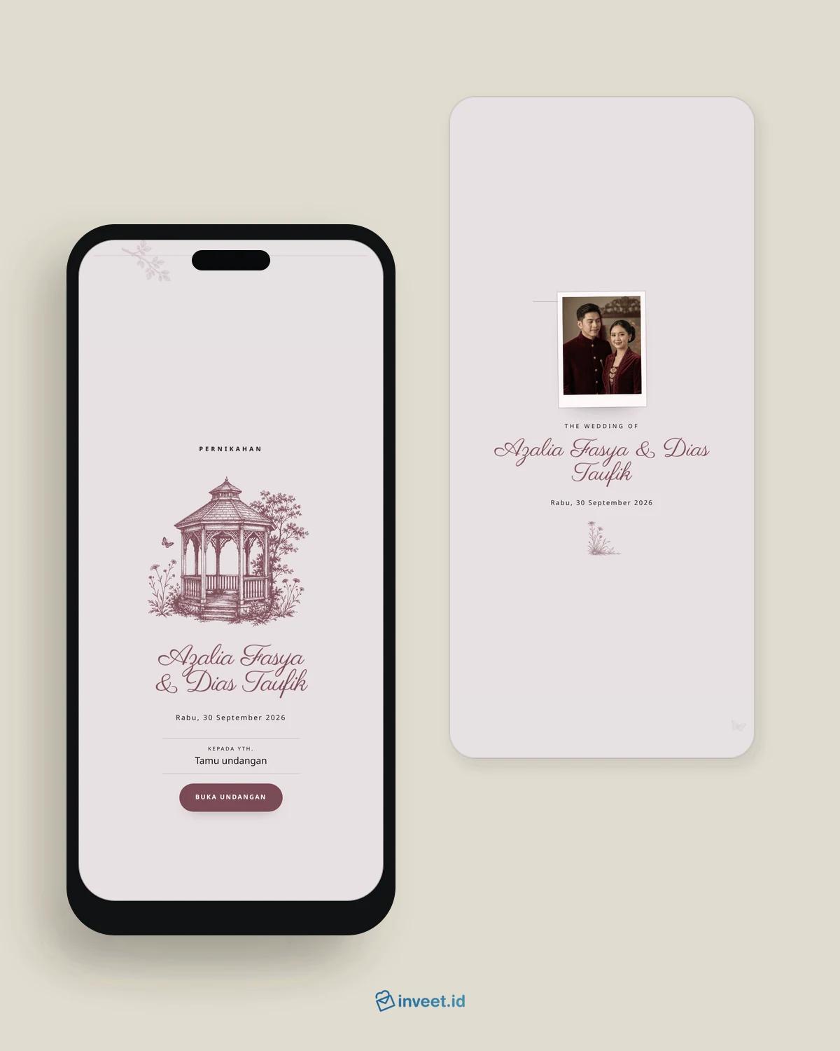 Preview tema undangan Rose Chronicle