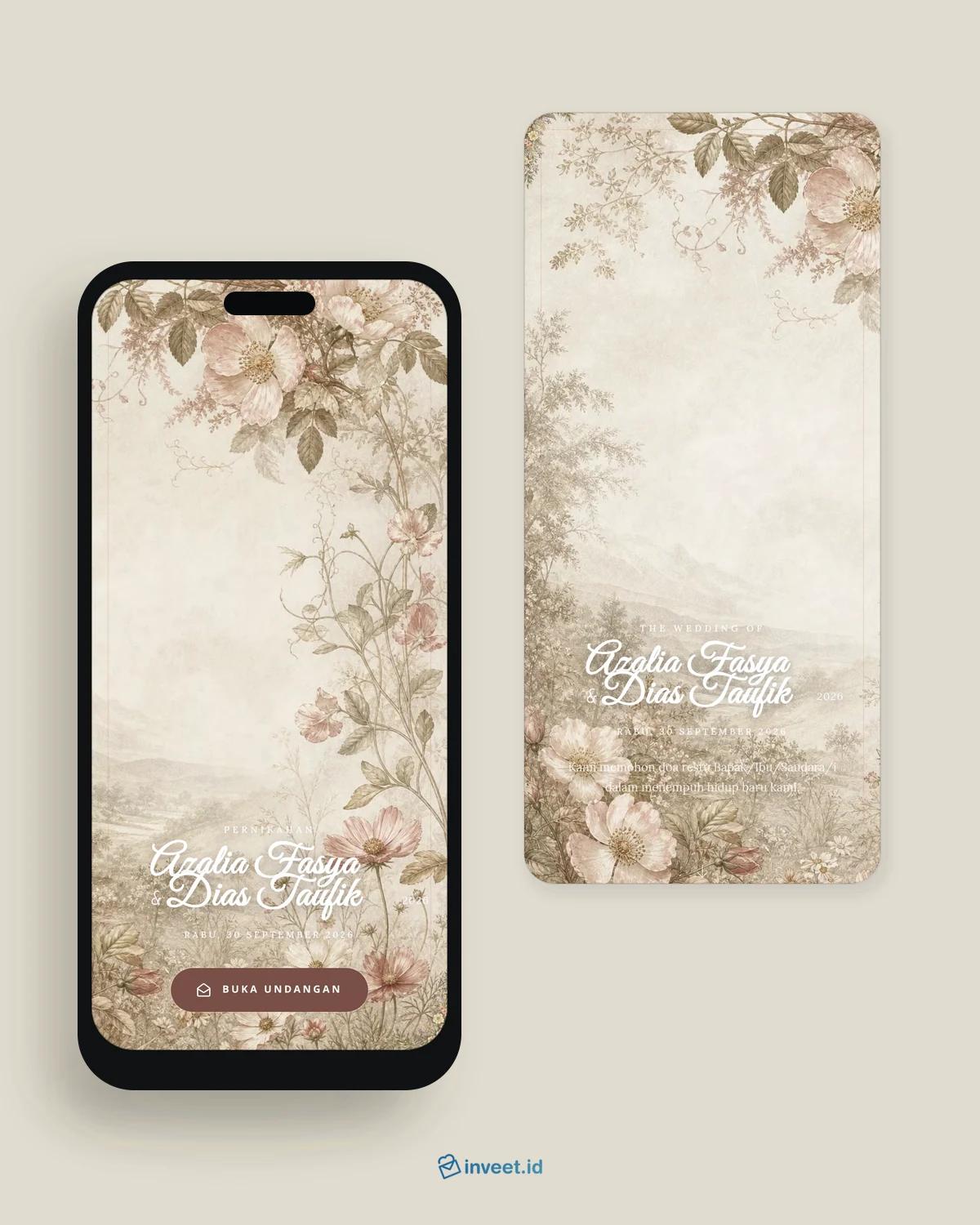 Preview tema undangan Sepia Rosarium