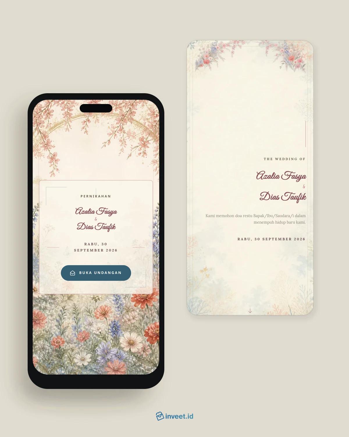 Preview tema undangan Sora Botanica