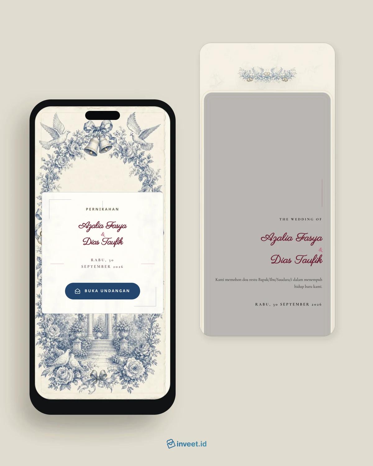 Preview tema undangan Toile de l'Amour