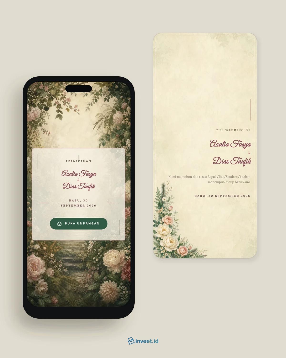 Preview tema undangan Verdant Vow