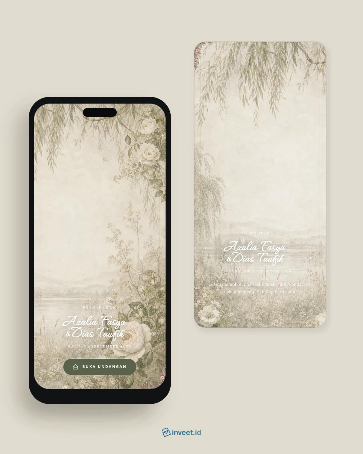 Preview tema undangan Willow Ivory