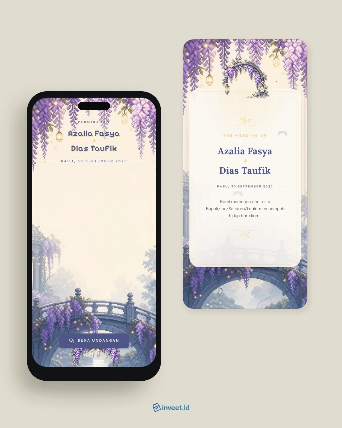 Preview tema undangan Wisteria Wishes